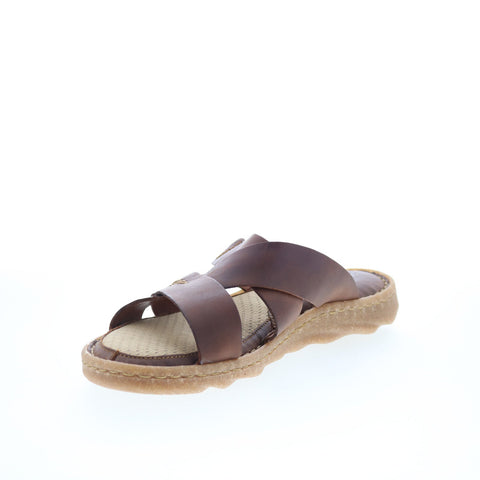Born Hayka Sport BR0056706 Womens Brown Leather Slip On Slides Sandals Shoes