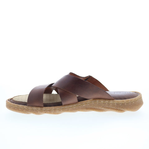 Born Hayka Sport BR0056706 Womens Brown Leather Slip On Slides Sandals Shoes