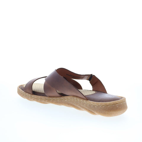 Born Hayka Sport BR0056706 Womens Brown Leather Slip On Slides Sandals Shoes
