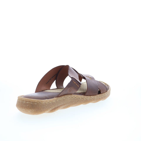 Born Hayka Sport BR0056706 Womens Brown Leather Slip On Slides Sandals Shoes