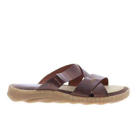 Born Hayka Sport BR0056706 Womens Brown Leather Slip On Slides Sandals Shoes