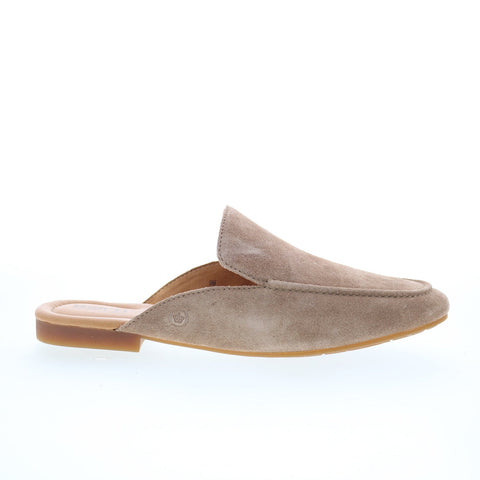 Born Lamara BR0057455 Womens Beige Suede Slip On Mule Flats Shoes