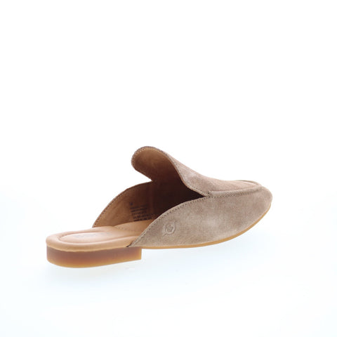 Born Lamara BR0057455 Womens Beige Suede Slip On Mule Flats Shoes