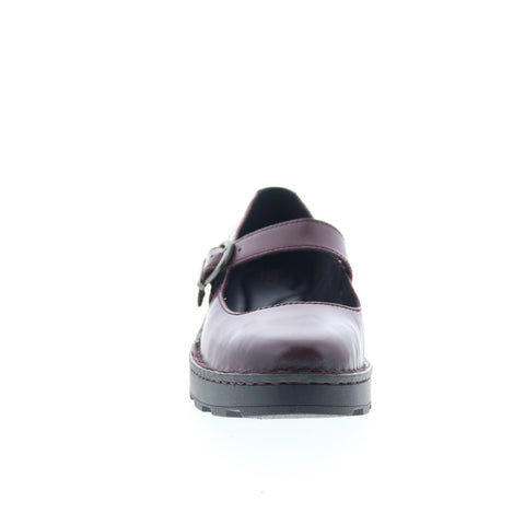 Born Casandra BR0060447 Womens Burgundy Leather Mary Jane Flats Shoes
