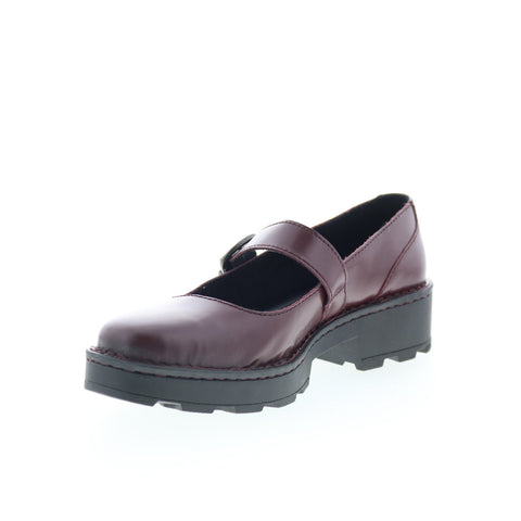 Born Casandra BR0060447 Womens Burgundy Leather Mary Jane Flats Shoes