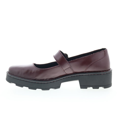 Born Casandra BR0060447 Womens Burgundy Leather Mary Jane Flats Shoes