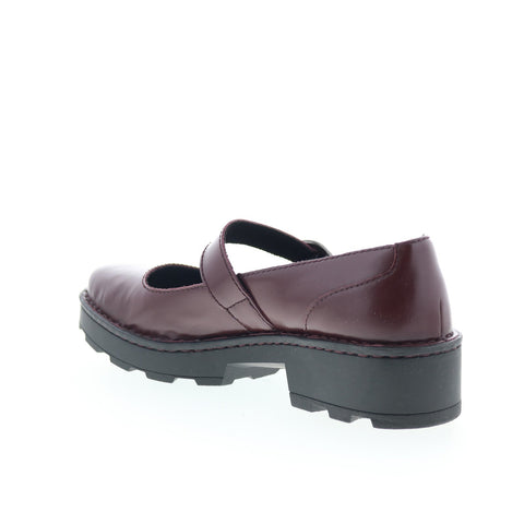 Born Casandra BR0060447 Womens Burgundy Leather Mary Jane Flats Shoes