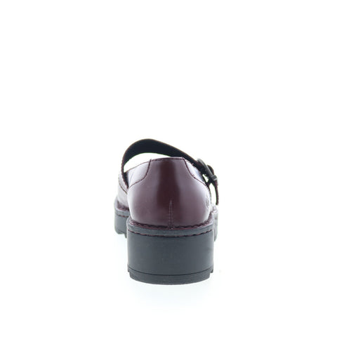 Born Casandra BR0060447 Womens Burgundy Leather Mary Jane Flats Shoes