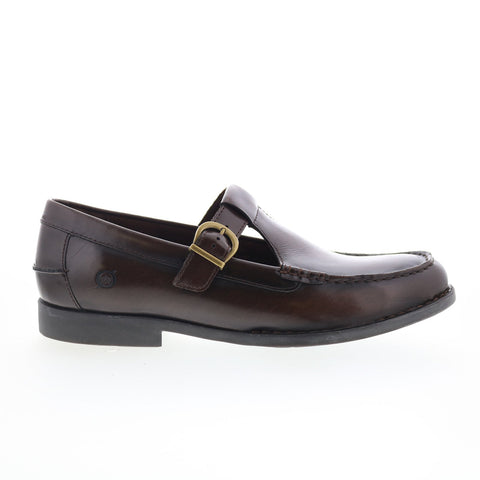 Born Miki BR0061357 Womens Brown Leather Hook & Loop Loafer Flats Shoes