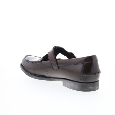 Born Miki BR0061357 Womens Brown Leather Hook & Loop Loafer Flats Shoes