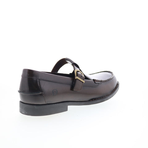 Born Miki BR0061357 Womens Brown Leather Hook & Loop Loafer Flats Shoes