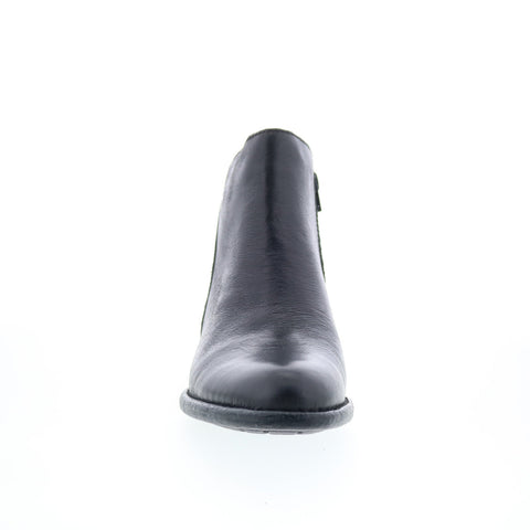 Born Lauryl BR0065003 Womens Black Leather Zipper Ankle & Booties Boots