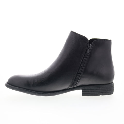 Born Lauryl BR0065003 Womens Black Leather Zipper Ankle & Booties Boots