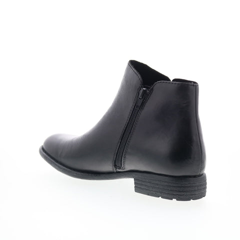 Born Lauryl BR0065003 Womens Black Leather Zipper Ankle & Booties Boots