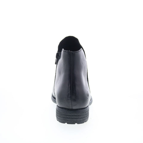 Born Lauryl BR0065003 Womens Black Leather Zipper Ankle & Booties Boots