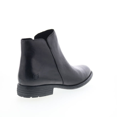Born Lauryl BR0065003 Womens Black Leather Zipper Ankle & Booties Boots