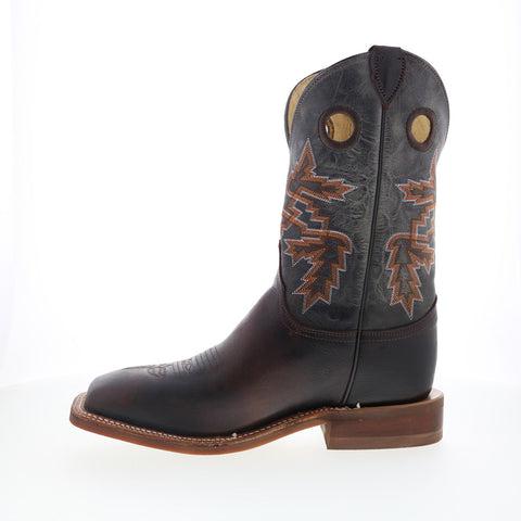Justin Boots Bender Cowhide Made In USA Mens Brown Wide Cowboy Western Boots