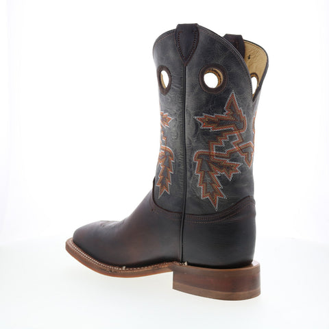Justin Boots Bender Cowhide Made In USA Mens Brown Wide Cowboy Western Boots