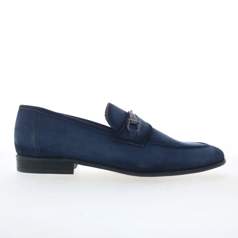Mezlan Bracco 27353 Mens Blue Suede Slip On Loafers & Slip Ons Penny Shoes