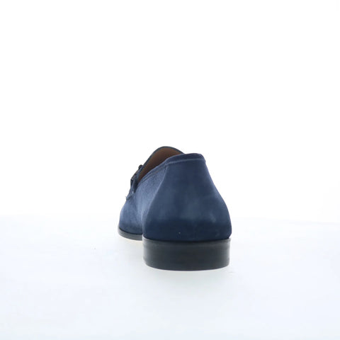 Mezlan Bracco 27353 Mens Blue Suede Slip On Loafers & Slip Ons Penny Shoes