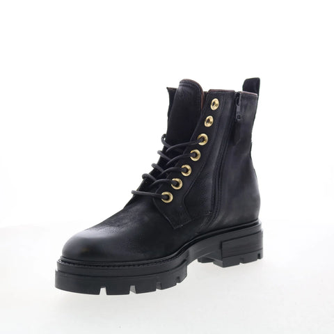 Miz Mooz Bradford Womens Black Leather Zipper Casual Dress Boots