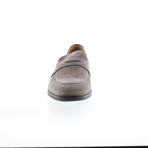 Bruno Magli Brando Mens Gray Suede Slip On Loafers & Slip Ons Penny Shoes