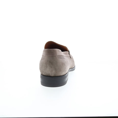 Bruno Magli Brando Mens Gray Suede Slip On Loafers & Slip Ons Penny Shoes