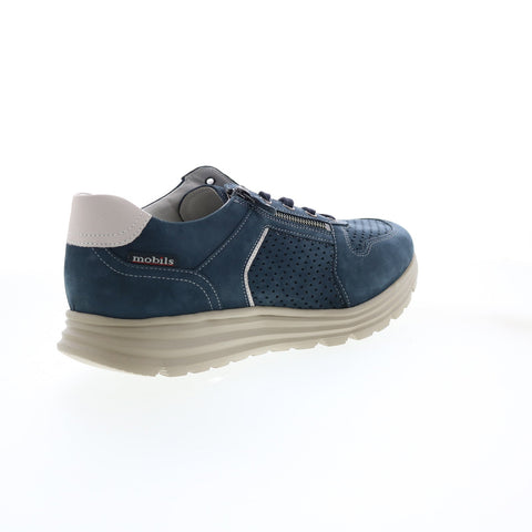 Mephisto Brayan Perf Mens Blue Suede Lace Up Lifestyle Sneakers Shoes