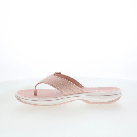 Clarks Breeze Reyna 26181807 Womens Pink Synthetic Flip-Flops Sandals Shoes