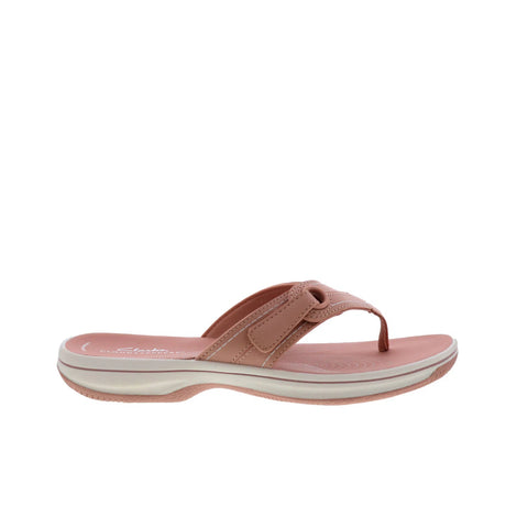 Clarks Breeze Reyna 26181807 Womens Pink Synthetic Flip-Flops Sandals Shoes