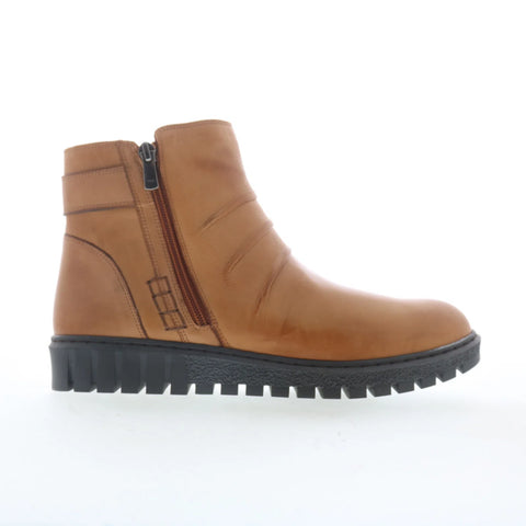 Miz Mooz Brena Womens Brown Leather Zipper Ankle & Booties Boots