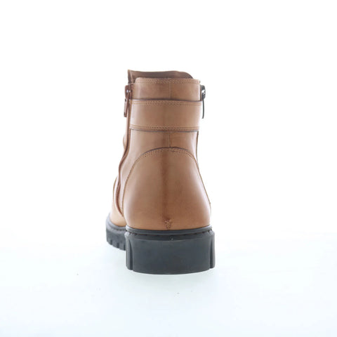 Miz Mooz Brena Womens Brown Leather Zipper Ankle & Booties Boots