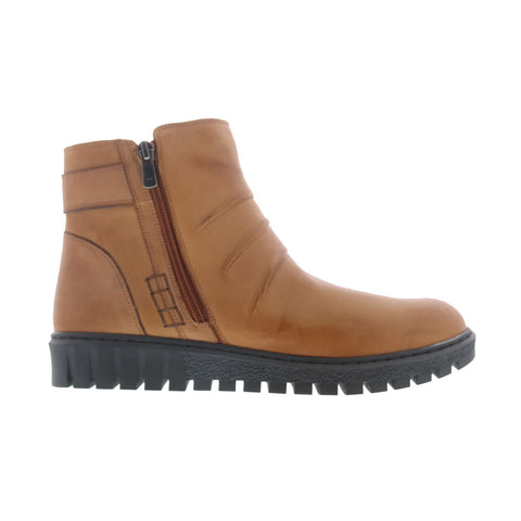 Miz Mooz Brena Womens Brown Leather Zipper Ankle & Booties Boots
