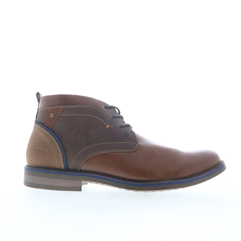 Freeman Brent F218001 Mens Brown Leather Lace Up Chukkas Boots