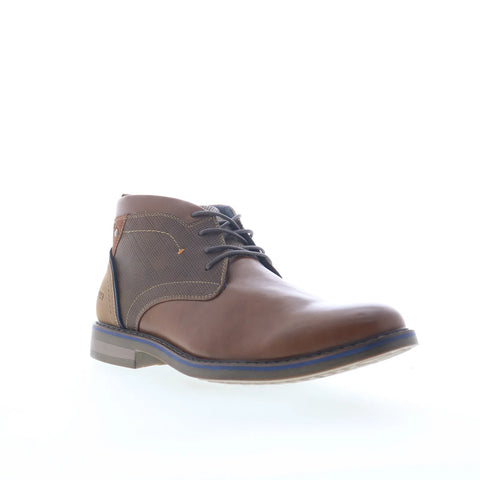 Freeman Brent F218001 Mens Brown Leather Lace Up Chukkas Boots