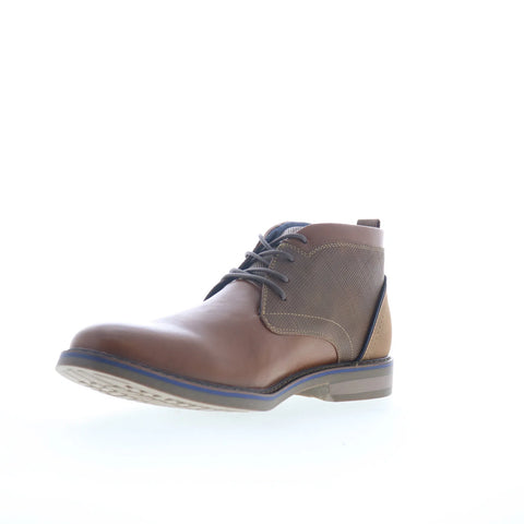 Freeman Brent F218001 Mens Brown Leather Lace Up Chukkas Boots