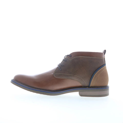 Freeman Brent F218001 Mens Brown Leather Lace Up Chukkas Boots