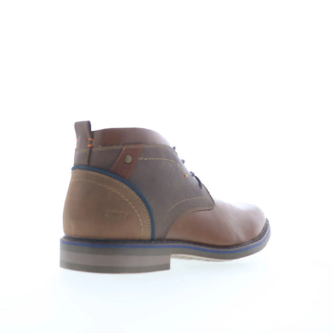 Freeman Brent F218001 Mens Brown Leather Lace Up Chukkas Boots