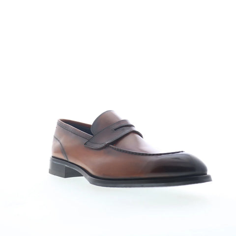 Di Bianco Brera Calf Mens Brown Leather Loafers & Slip Ons Penny Shoes