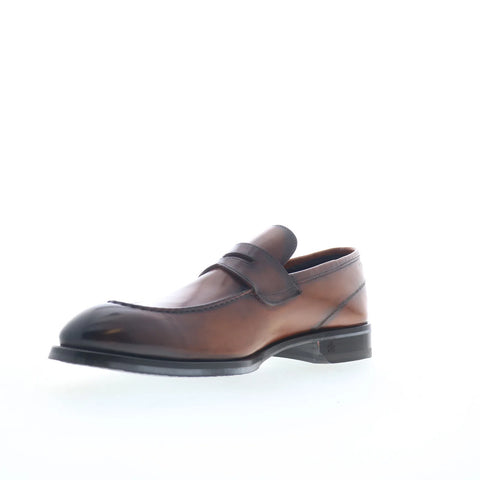 Di Bianco Brera Calf Mens Brown Leather Loafers & Slip Ons Penny Shoes