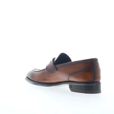 Di Bianco Brera Calf Mens Brown Leather Loafers & Slip Ons Penny Shoes
