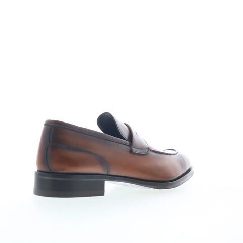 Di Bianco Brera Calf Mens Brown Leather Loafers & Slip Ons Penny Shoes