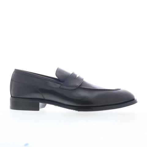Di Bianco Brera Calf Mens Black Leather Loafers & Slip Ons Penny Shoes