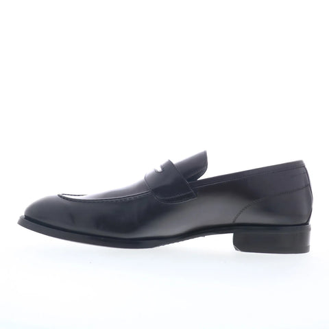 Di Bianco Brera Calf Mens Black Leather Loafers & Slip Ons Penny Shoes