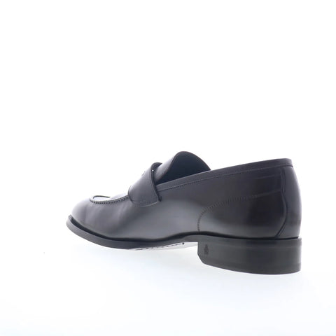 Di Bianco Brera Calf Mens Black Leather Loafers & Slip Ons Penny Shoes