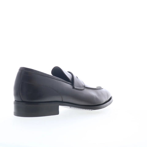 Di Bianco Brera Calf Mens Black Leather Loafers & Slip Ons Penny Shoes