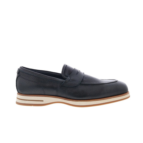 Di Bianco Brera Classic Mens Black Leather Loafers & Slip Ons Penny Shoes