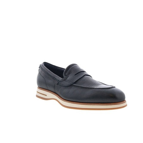 Di Bianco Brera Classic Mens Black Leather Loafers & Slip Ons Penny Shoes