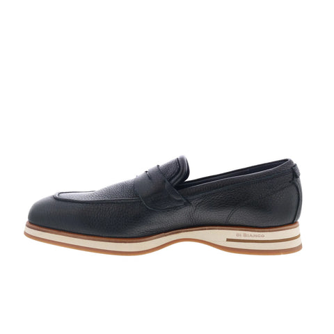 Di Bianco Brera Classic Mens Black Leather Loafers & Slip Ons Penny Shoes