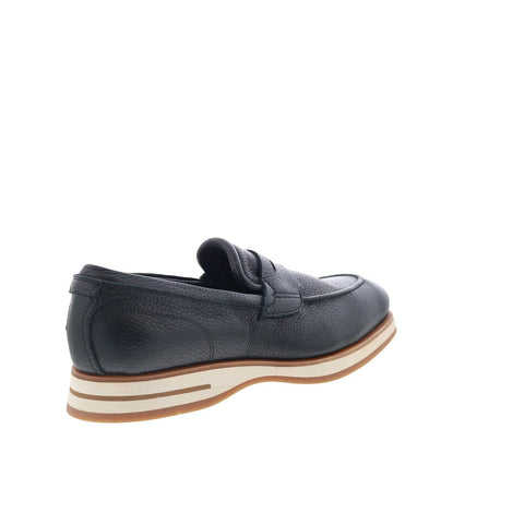 Di Bianco Brera Classic Mens Black Leather Loafers & Slip Ons Penny Shoes
